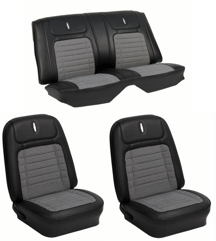 Tmi Front And Rear Seat Covers And Sport Foam For 68 Deluxe Houndstooth